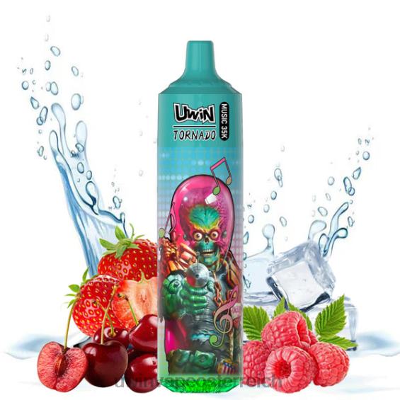 Uwin Vape Österreich - UWIN CRYSTAL 35.000 Einweg-Vaporizer Erdbeer-Himbeer-Kirsch-Eis NP8JD22